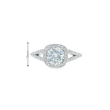 Women 925 Silver Rhodium Ring-Round Moissanite