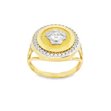 Bague homme en or 10 carats - Méduse bicolore