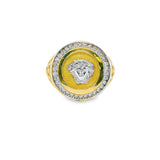 Bague homme en or 10 carats - Méduse bicolore