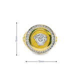 Bague homme en or 10 carats - Méduse bicolore