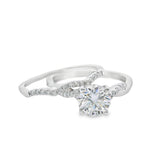Round Cut Double Engagement Ring