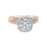 Square Radiant Cut Double Engagement Ring