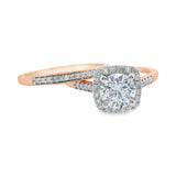 Square Radiant Cut Double Engagement Ring
