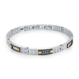 S.STEEL SCREWS BLACK-CZ -BRACELET