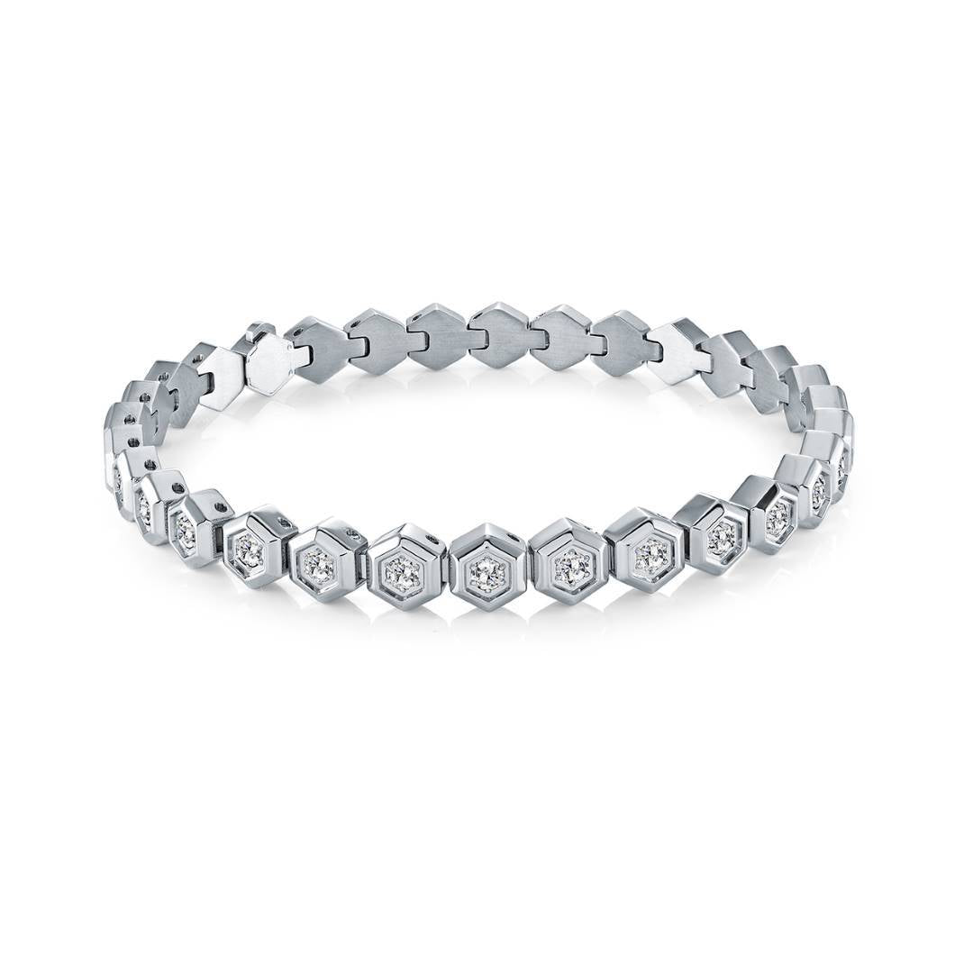 S.STEEL 6MM-HEXAGON-LINK - BRACELET