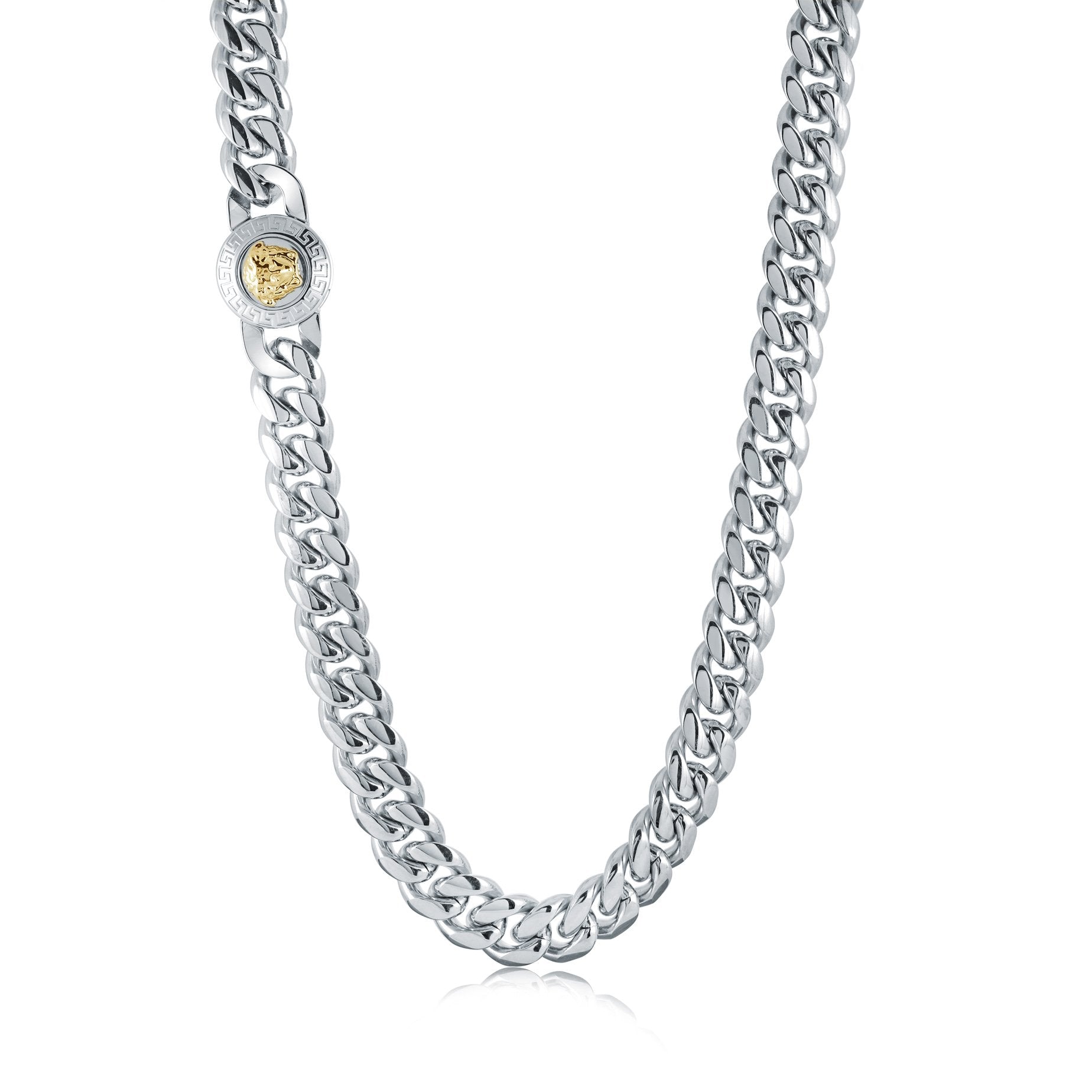 S.STEEL 12MM CURB MEDUSA CLASP Chain