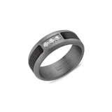 Bague en tantale diamantée effet papier de verre