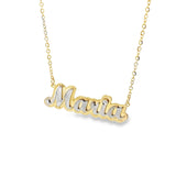 Double plate Two Tone Name Necklace