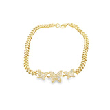 10K Gold 3 Butterfly Bracelet