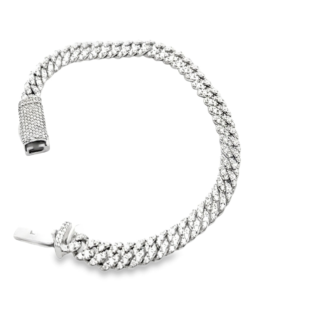 .925 Silver Moissanite CUBAN Iced Out Bracelet 6mm-8mm -10mm