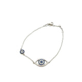 Evil Eye Whale Fishtail Bracelet Silver 925s