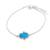 Blue Opal Hamsa Bracelet Silver 925