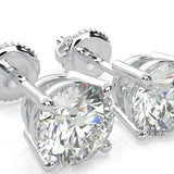 Round Cubic Moissanite Stud Silver 925S Earrings - Kevi