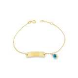 Baby ID Bracelet Evil Eye - 18K Gold