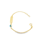 Baby ID Bracelet Evil Eye - 18K Gold
