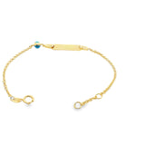 Baby ID Bracelet Evil Eye - 18K Gold
