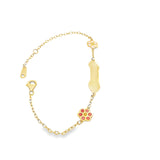 Flower Baby ID Bracelet 18K Gold