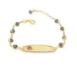 Evil Eye Baby ID Bracelet 10K Gold