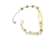 Evil Eye Baby ID Bracelet 10K Gold