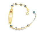 Evil Eye Baby ID Bracelet 10K Gold