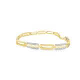10K Medusa Link CZ Bracelet- Ladies