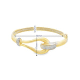 Yellow Gold Bangle Adorned with Round Brilliant Diamonds- 10K