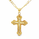 Diamond Cut Orthodox Cross Pendant 10K Gold