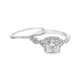 14K Princess Cut Engagement Ring Set