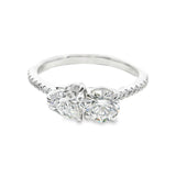 14K Pear and round Cut Engagement Ring