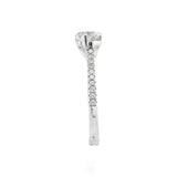 14K Heart and round Cut Engagement Ring
