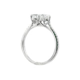 14K Heart and round Cut Engagement Ring