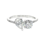 14K Pear and round Cut Engagement Ring