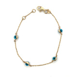 Blue Eyes Baby ID Bracelet 10K Gold