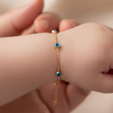 Blue Eyes Baby ID Bracelet 10K Gold