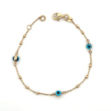 Blue Eyes Baby ID Bracelet 10K Gold