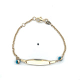 Blue Eyes Baby ID Bracelet 10K Gold