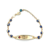 Ladybug/Blue eyes Baby ID Bracelet 10K Gold