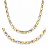 Medusa 3 Tone Diamond cut Set 10k Gold
