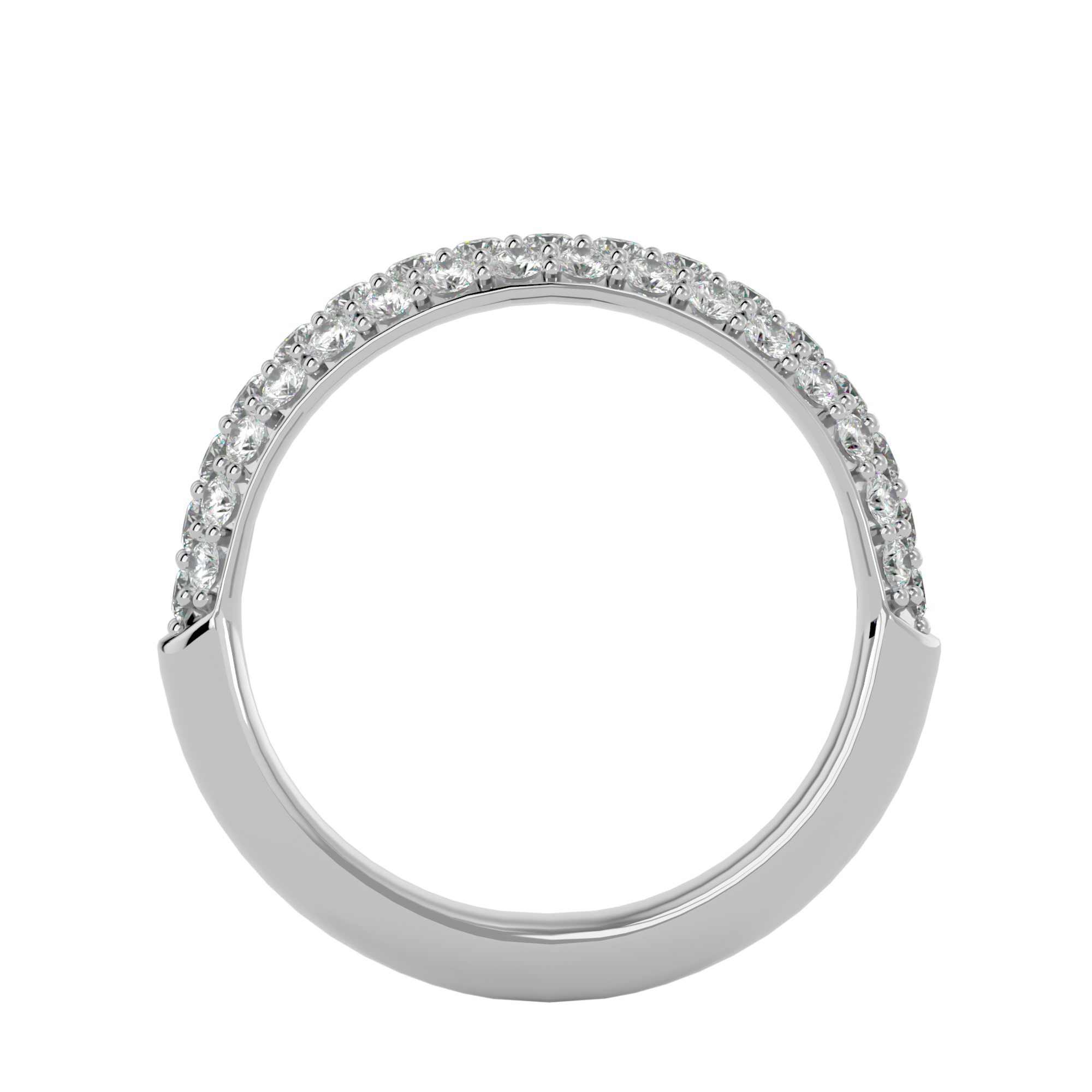 Karla Half Pavé Diamond Band Gold