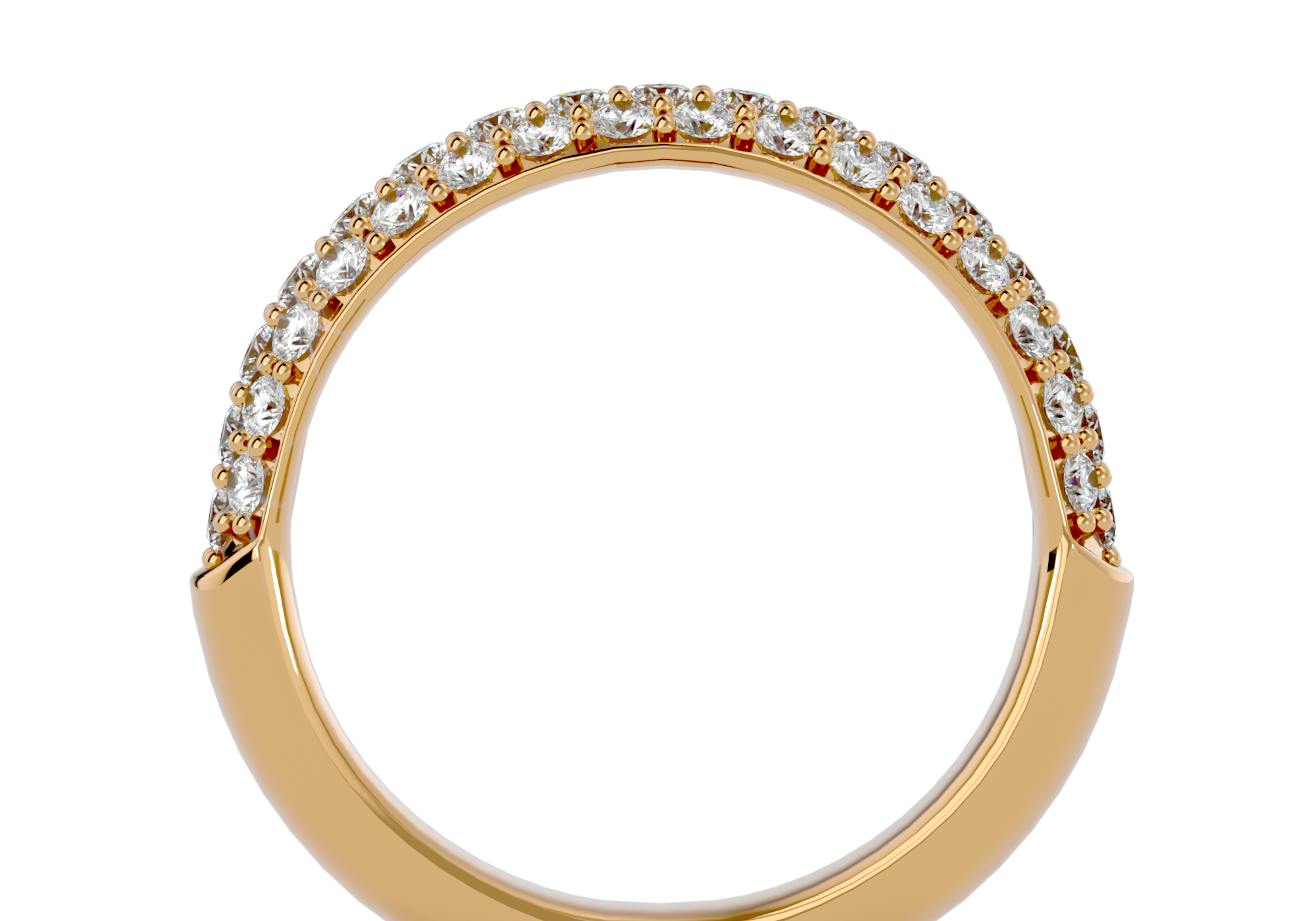 Karla Half Pavé Diamond Band Gold