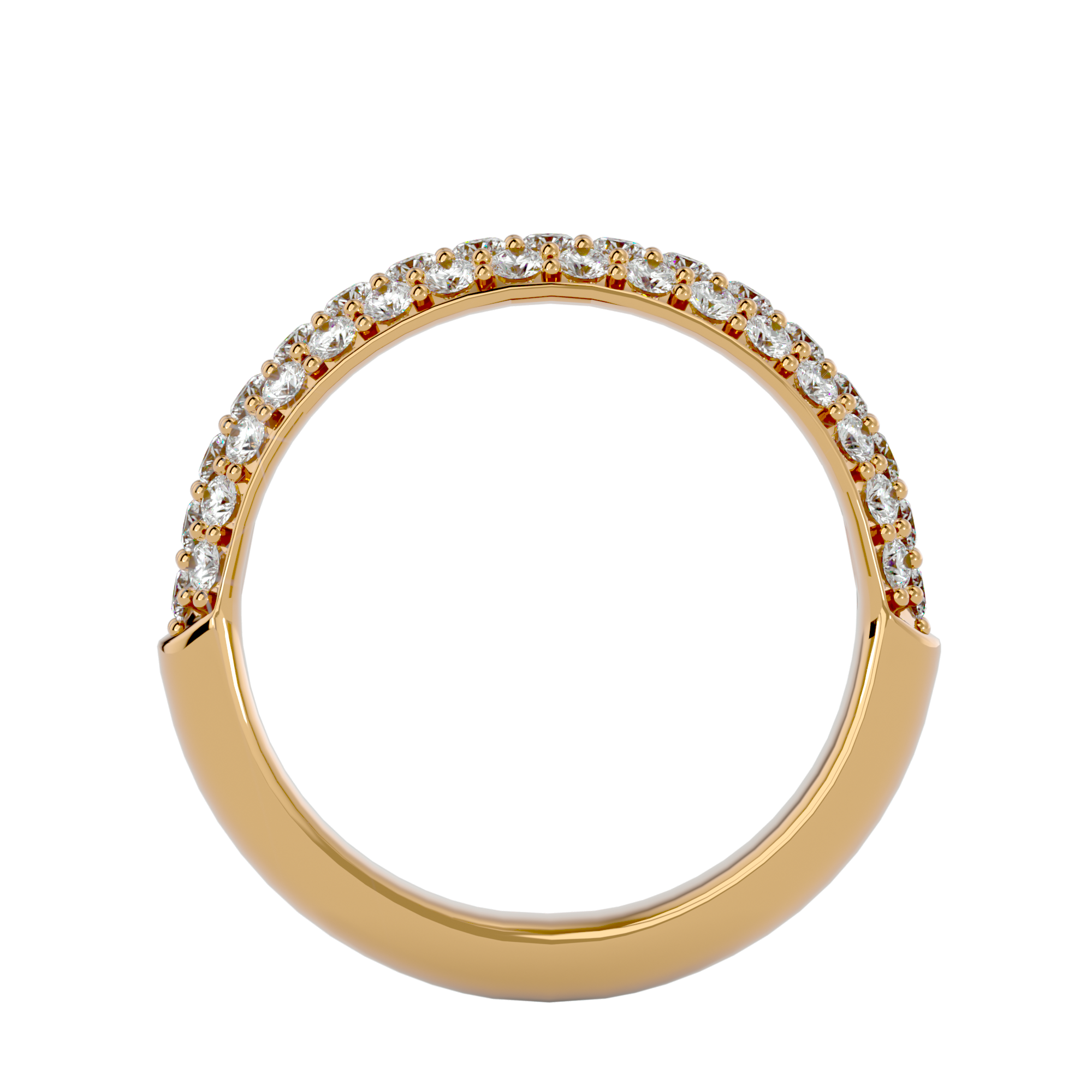 Karla Half Pavé Diamond Band Gold