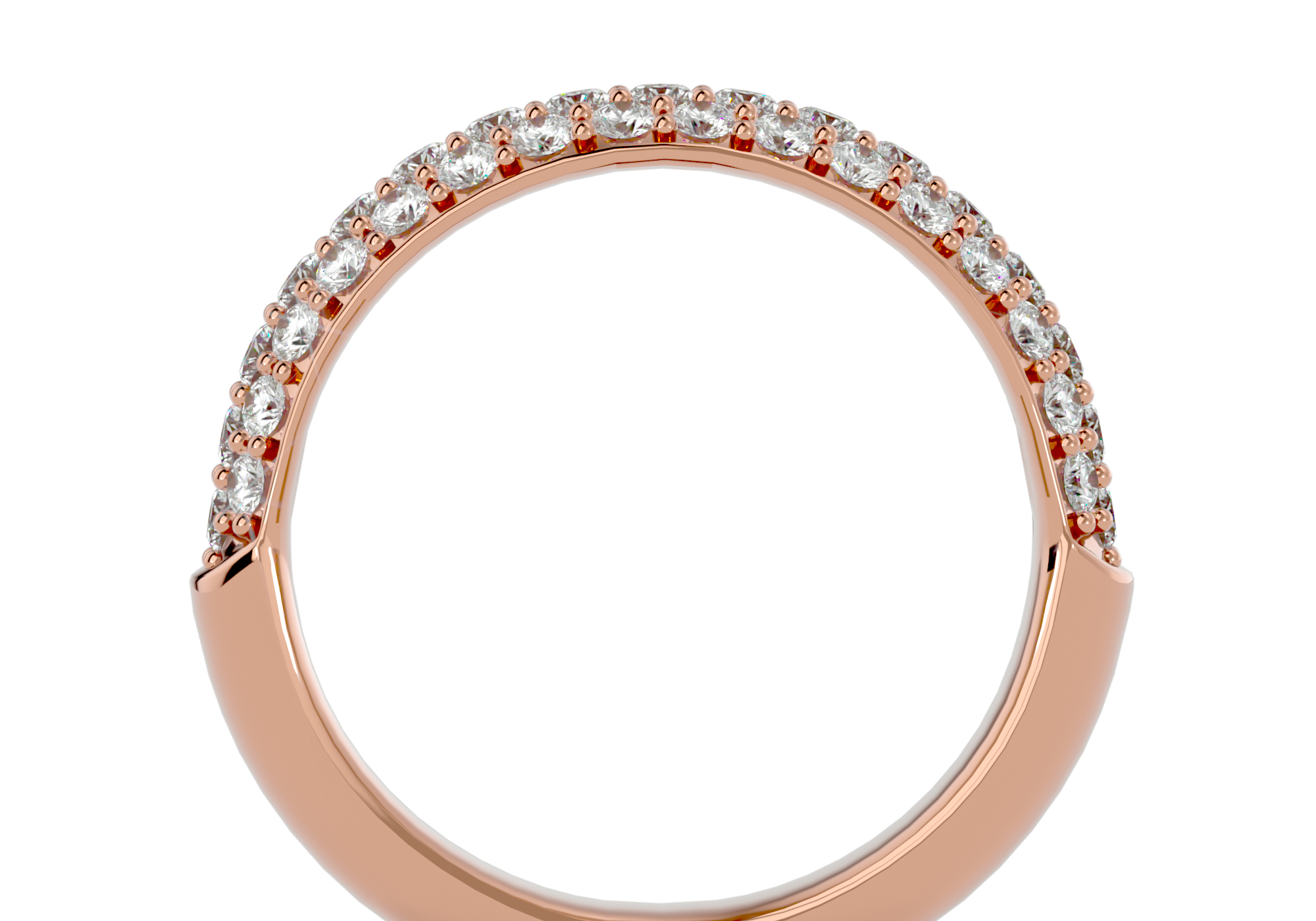 Karla Half Pavé Diamond Band Gold