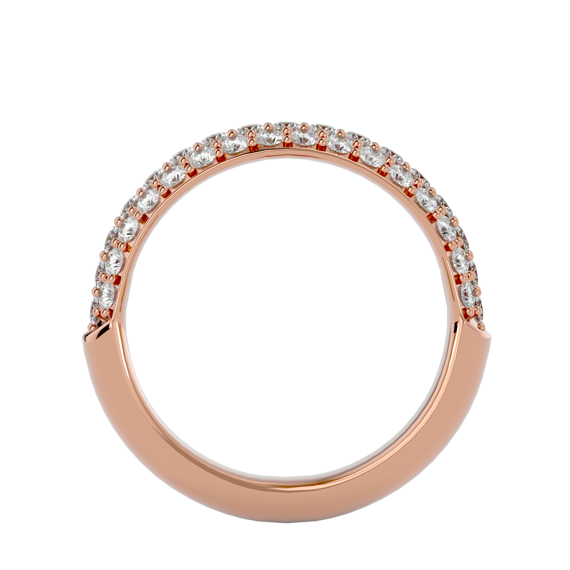 Karla Half Pavé Diamond Band Gold