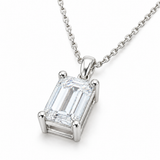 Emerald Cut Solitaire Diamond necklace - 14k