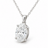 Oval Cut Solitaire Diamond necklace - 14k