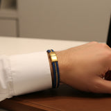 S.STEEL GOLD-IP 8MM SILICONE BRACELET