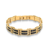S.STEEL GOLD-IP CARBON FIBER BRACELET