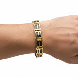 S.STEEL GOLD-IP CARBON FIBER BRACELET
