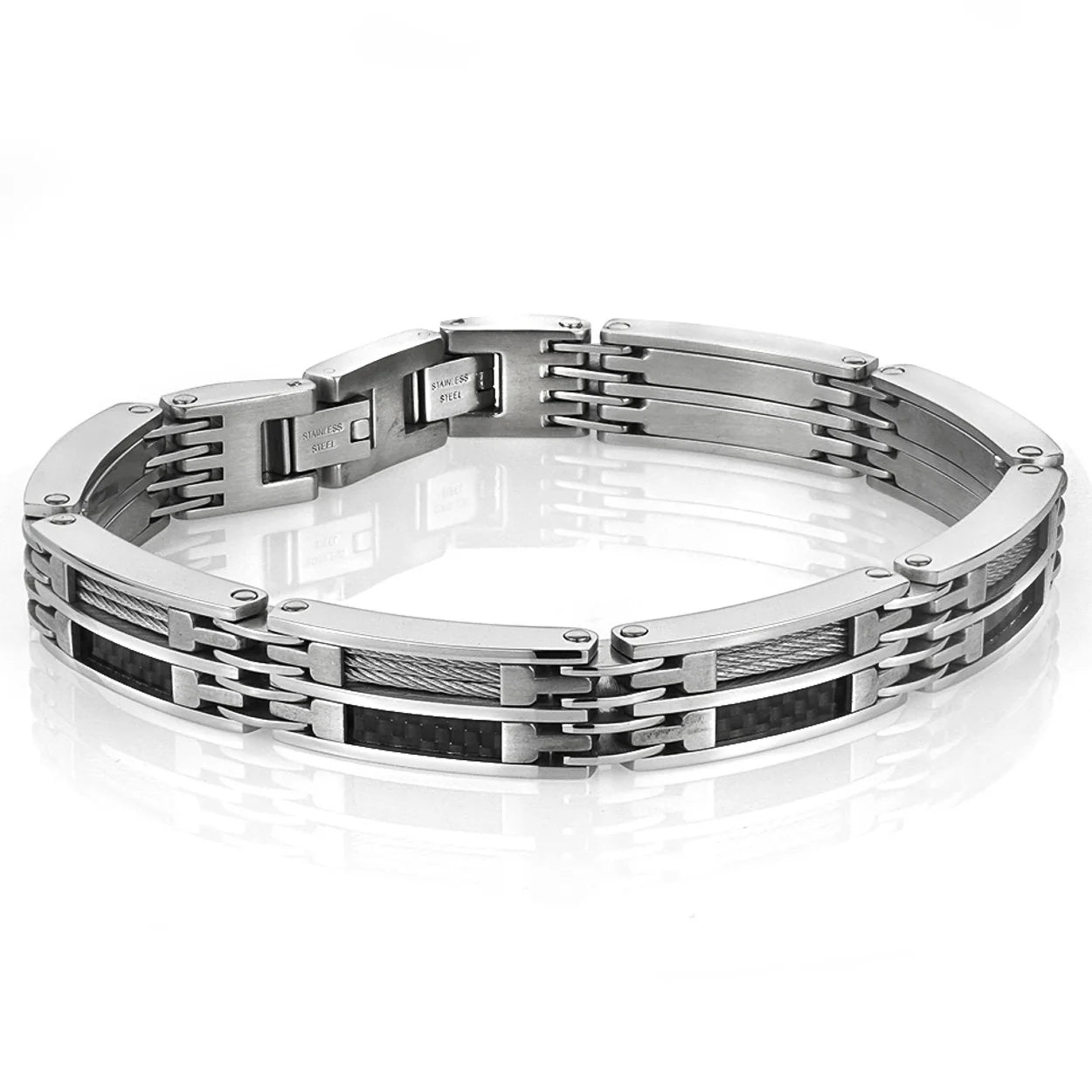 316L stainless steel carbon-fiber cable bracelet