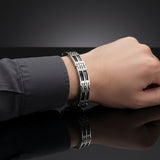 S.STEEL CARBON FIBER CABLE BRACELET